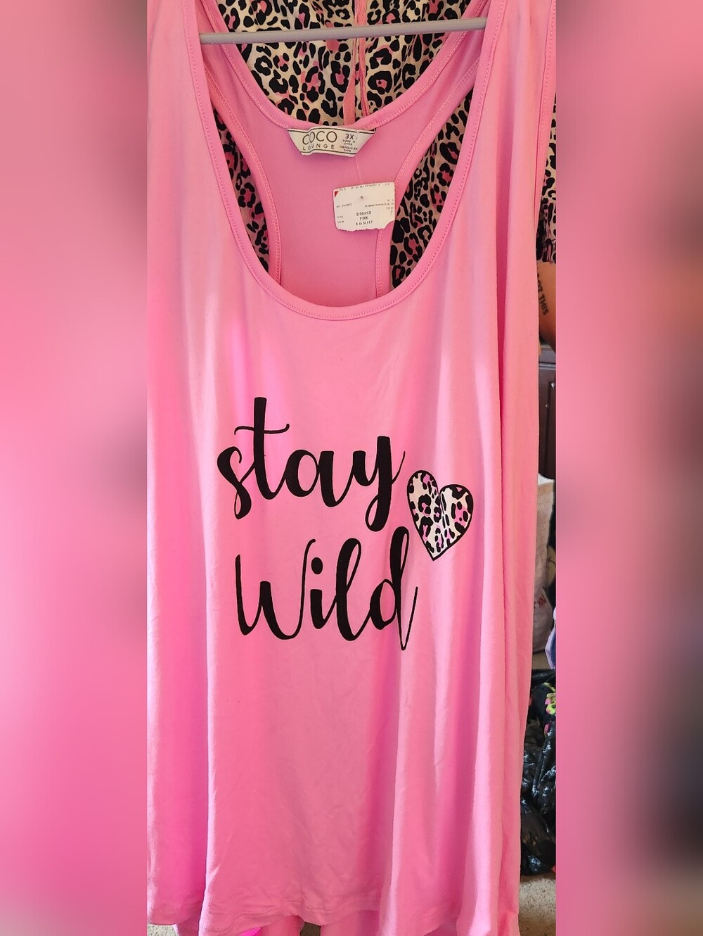 Pink "Stay Wild" Graphic  Sleep Set , Tank N Shorts》 No Offers■ NWT
